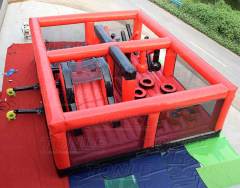 customized red and black small inflatable ninja jumping castle playground for sale