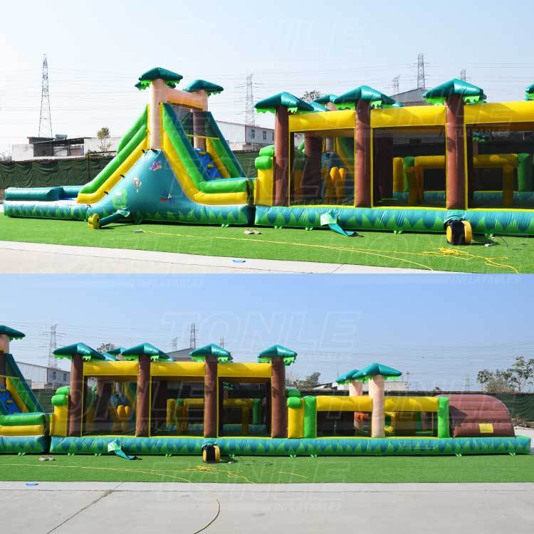 large custom inflatable jungle obstacle course