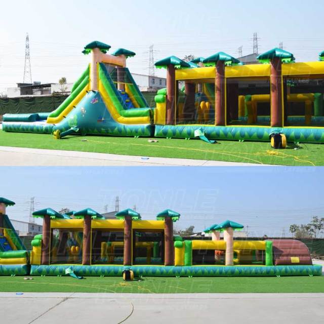 large custom inflatable jungle obstacle course