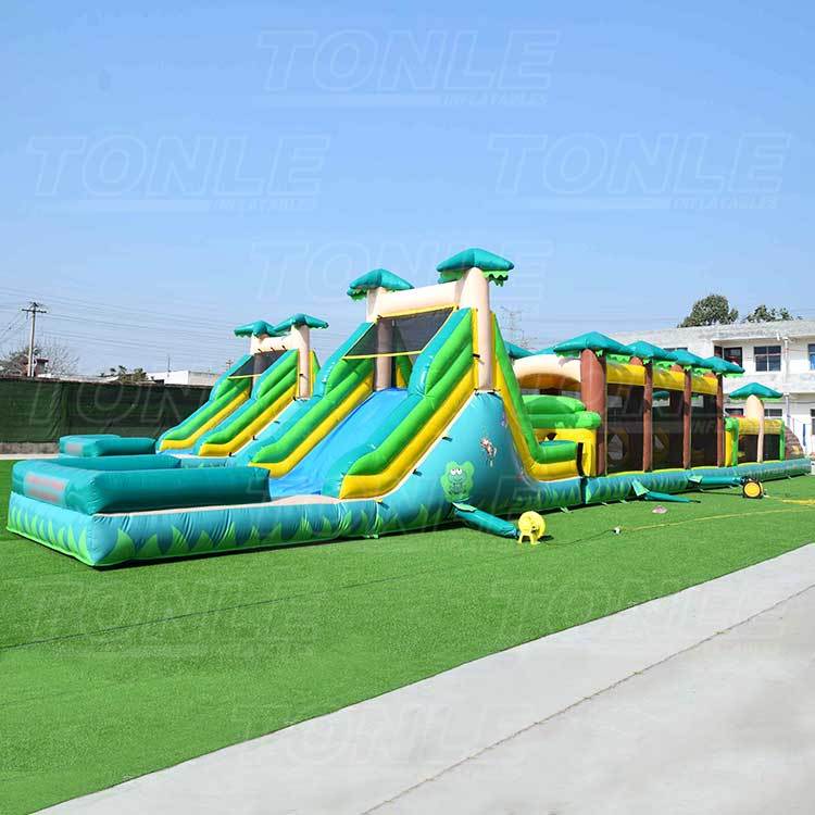 large custom inflatable jungle obstacle course