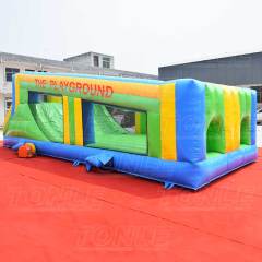 cheap dual lane inflatable zip line game