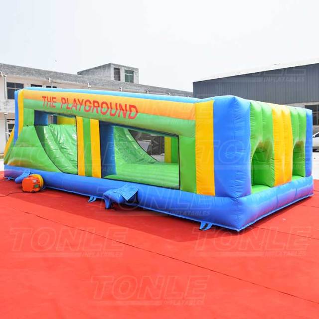 cheap dual lane inflatable zip line game