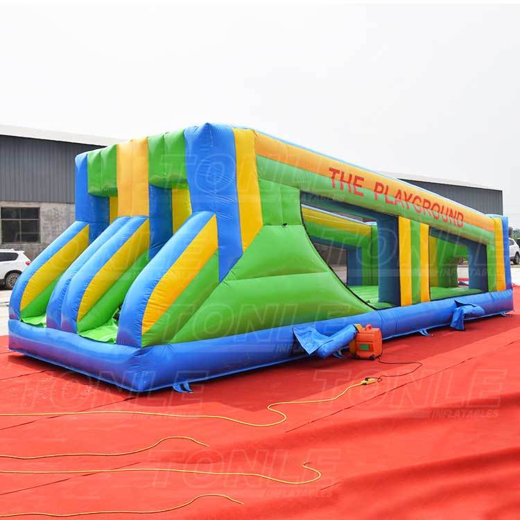 cheap dual lane inflatable zip line game