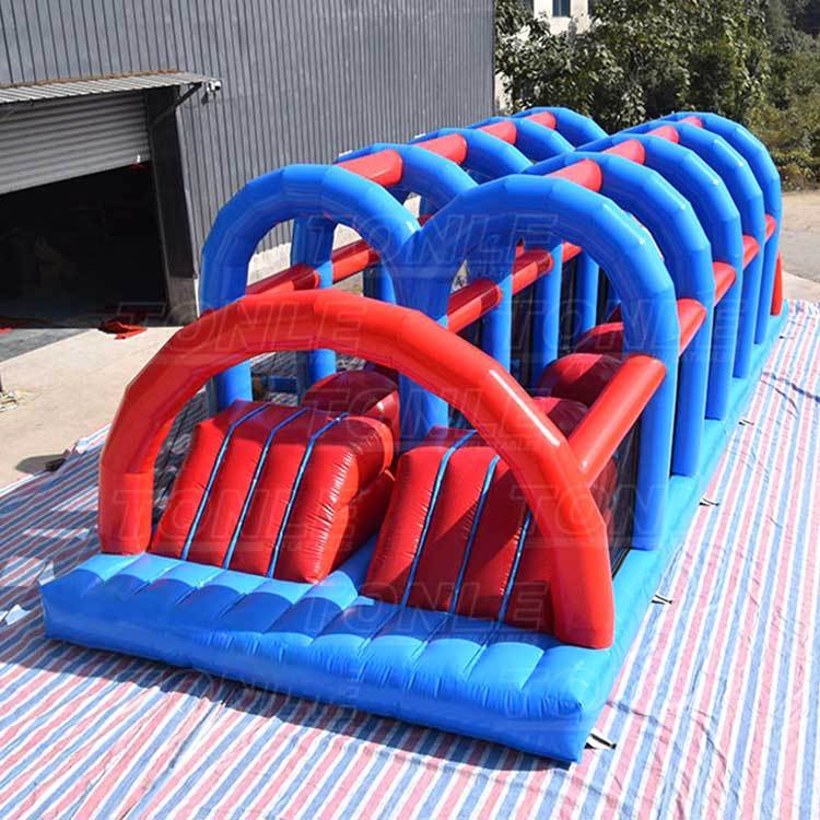 Adult 5k dual line wipeout inflatable big baller obstacle course game