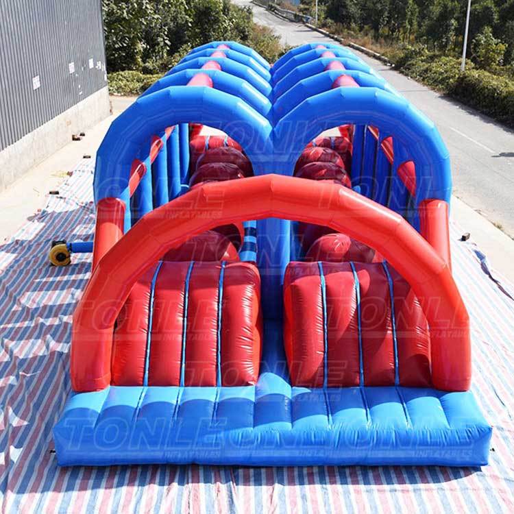 Adult 5k dual line wipeout inflatable big baller obstacle course game