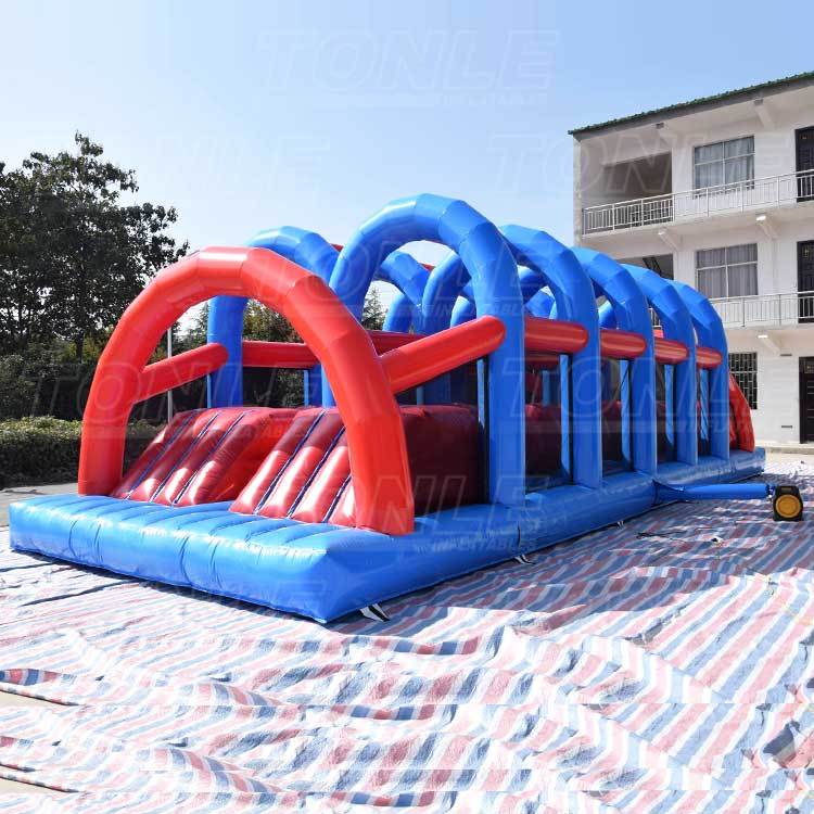 Adult 5k dual line wipeout inflatable big baller obstacle course game