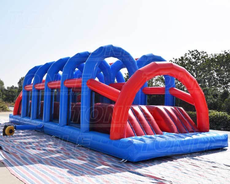 Adult 5k dual line wipeout inflatable big baller obstacle course game