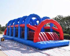 Adult 5k dual line wipeout inflatable big baller obstacle course game