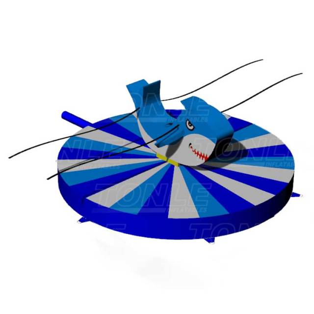 custom wholesale inflatable pull riding bouncy shark horse bull game