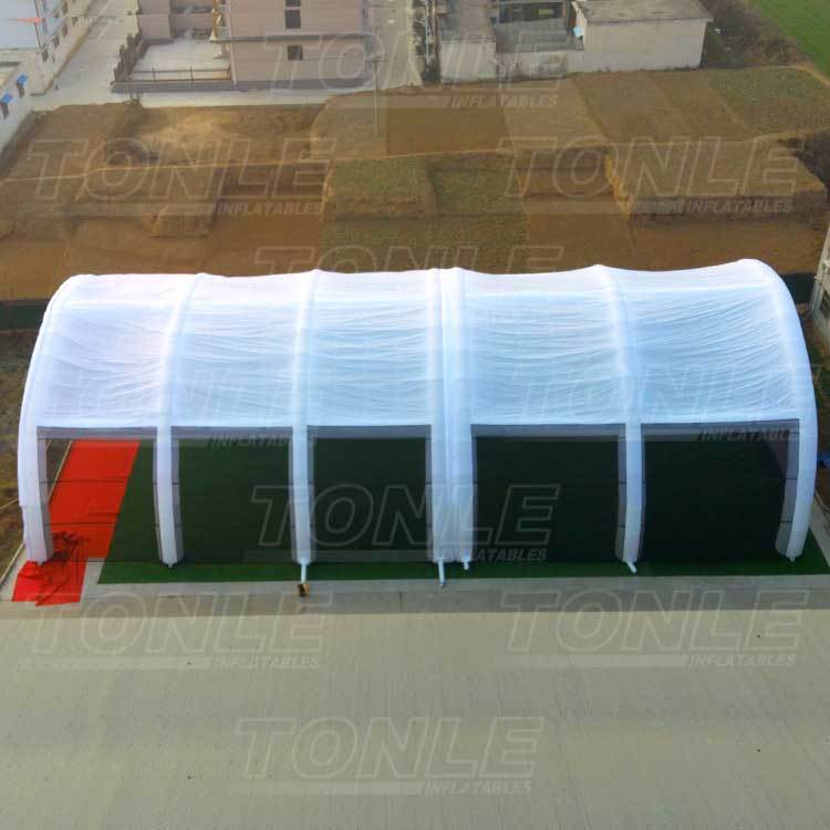 white inflatable paintball arena tent
