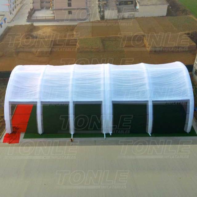 white inflatable paintball arena tent