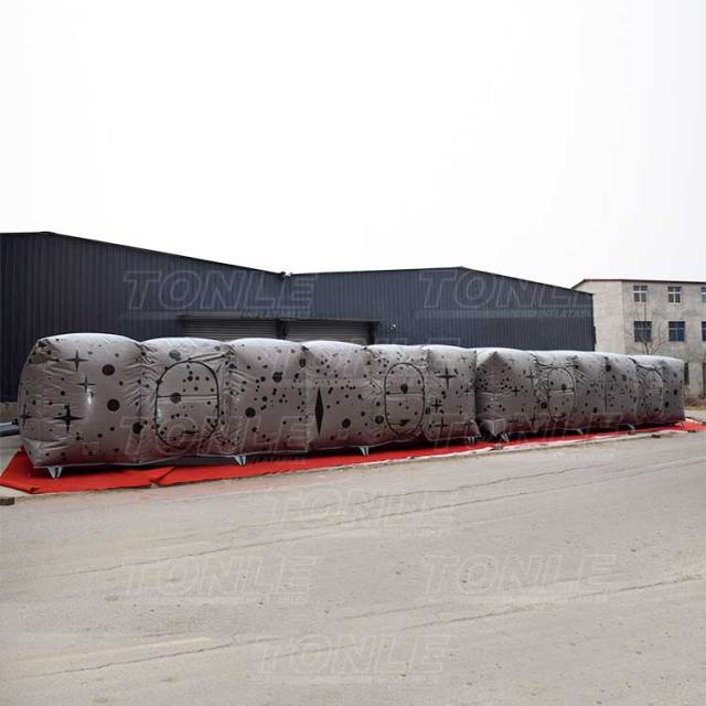 gray inflatable laser tag arena