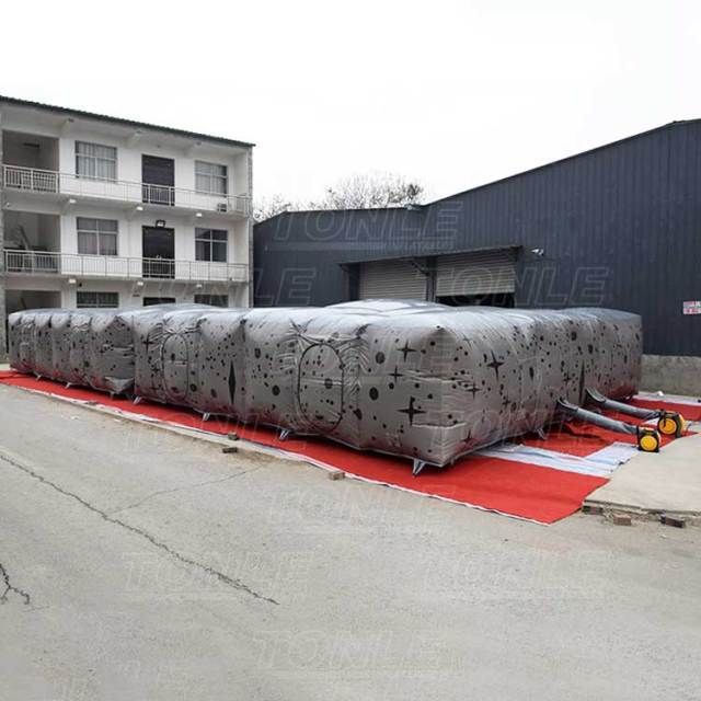 gray inflatable laser tag arena