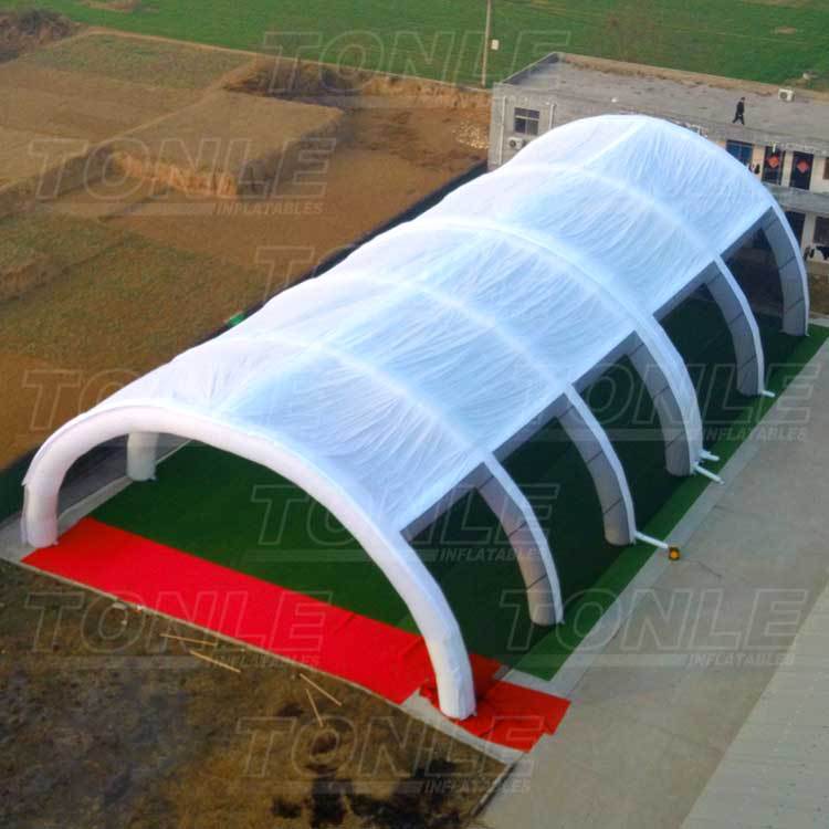white inflatable paintball arena tent