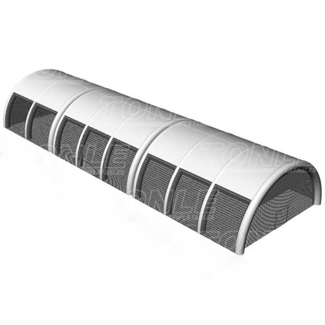 white inflatable paintball arena tent