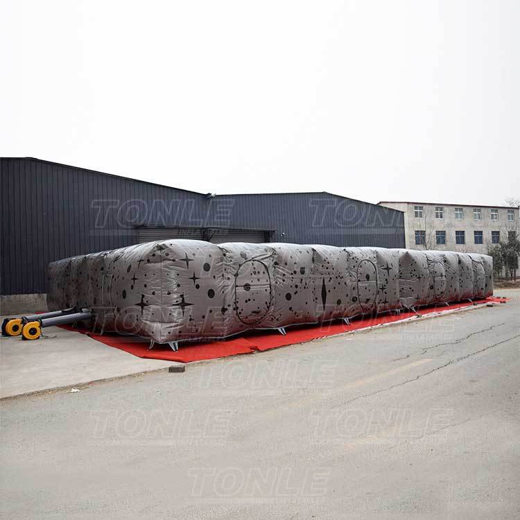gray inflatable laser tag arena