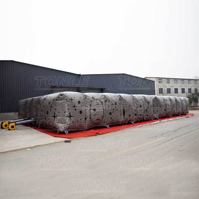 gray inflatable laser tag arena