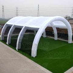 white inflatable paintball arena tent