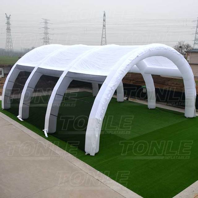 white inflatable paintball arena tent