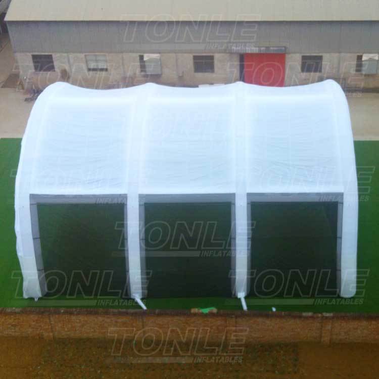 white inflatable paintball arena tent