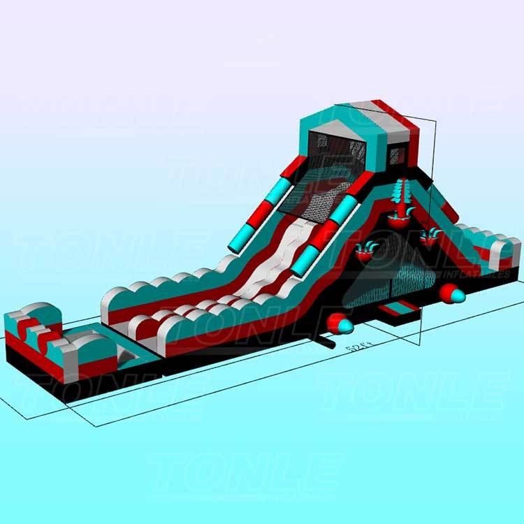 commercial cheap outdoor cheap inflatable multicolor mixing water slide