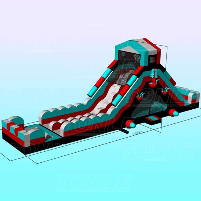 commercial cheap outdoor cheap inflatable multicolor mixing water slide
