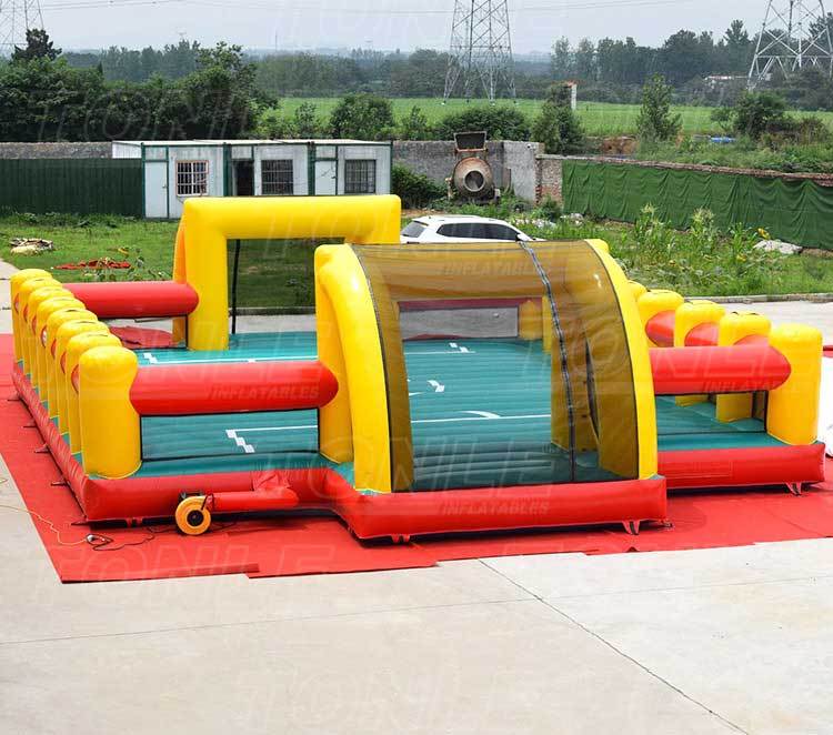giant inflatable bubble soccer field