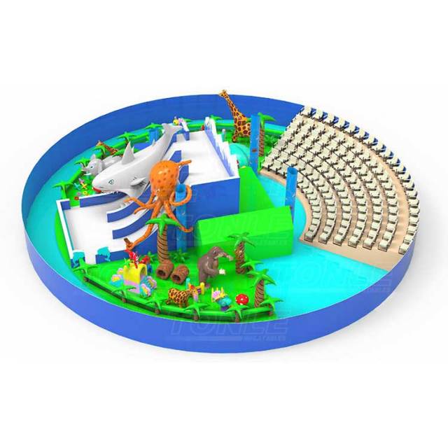 custom jungle animal inflatable play park