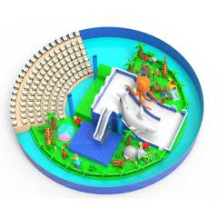 custom jungle animal inflatable play park