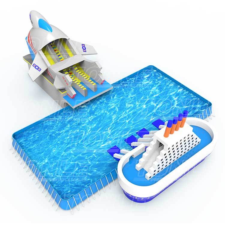 airplane and ship theme waterpark with water pool
