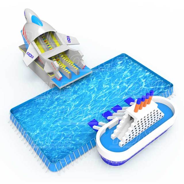 airplane and ship theme waterpark with water pool