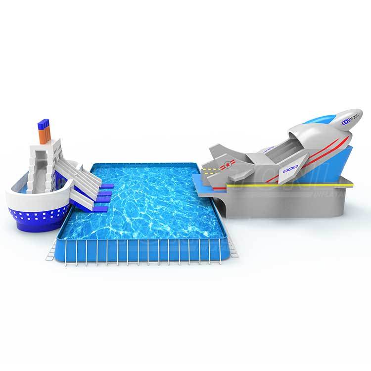 airplane and ship theme waterpark with water pool