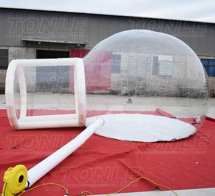 transparent waterproof PVC outdoor inflatable camping luxury dome tent