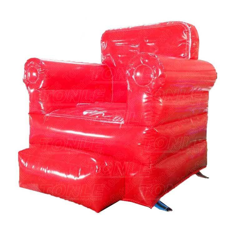 red inflatable sofa