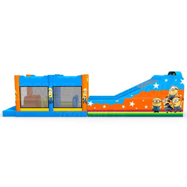 custom cartoon kids inflatable games obstacle course