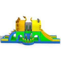 new design custom kids inflatable cat and Lion modelling obstacle course games bounce house