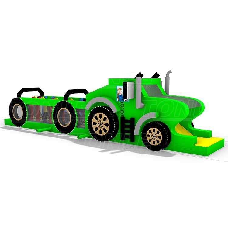 custom kids inflatable green car obstacle course games