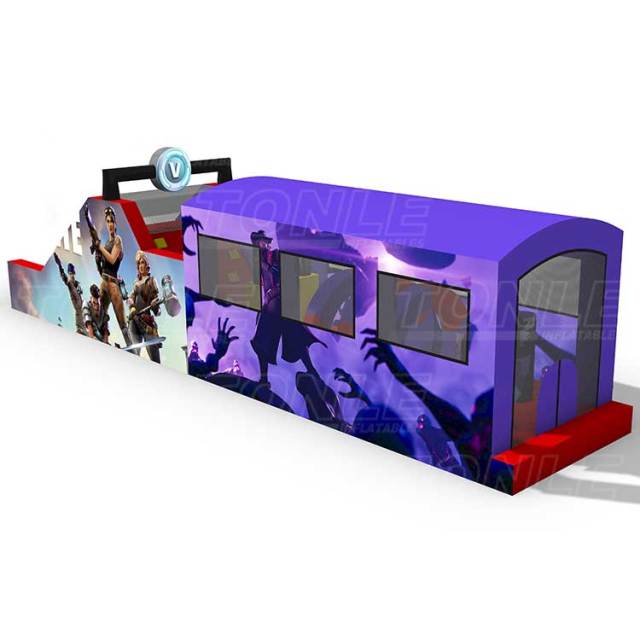 high quality adult inflatable bus games obstacle course