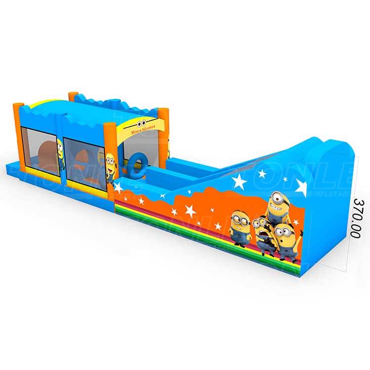 custom cartoon kids inflatable games obstacle course