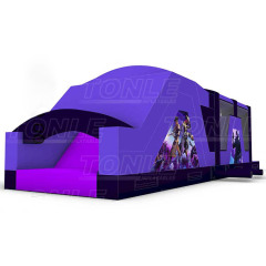 mini cheap kids inflatable purple obstacle course