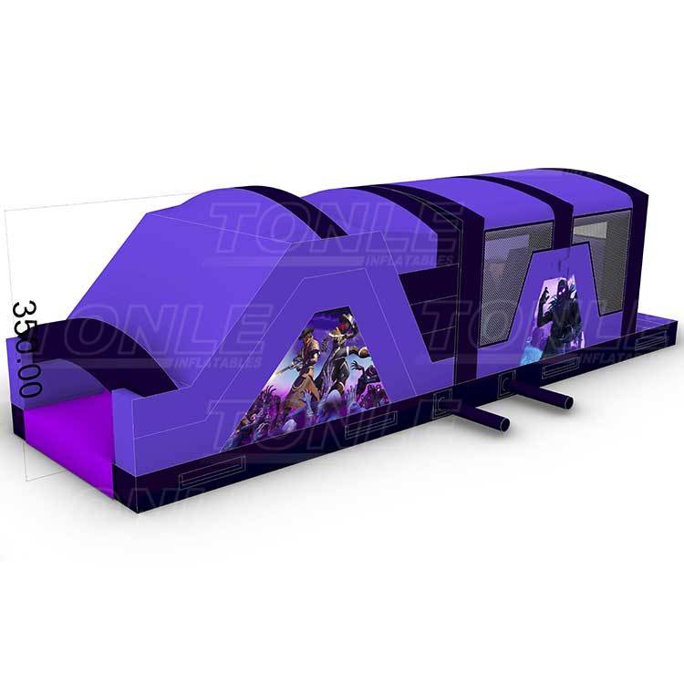 mini cheap kids inflatable purple obstacle course