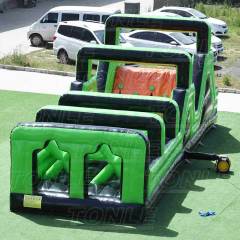 custom funny large inflatable green obstacle course party rentals for team events