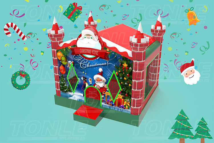 Christmas theme inflatable bounce house bouncy castle
