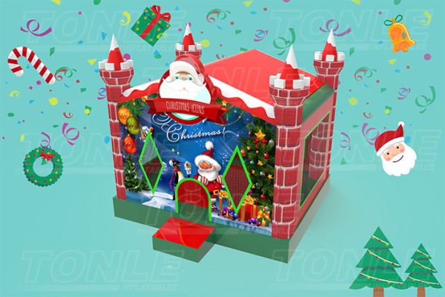 Christmas theme inflatable bounce house bouncy castle