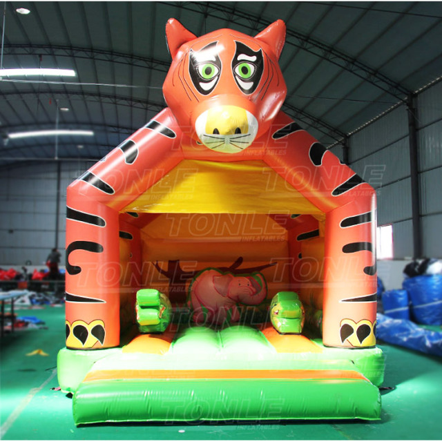 Factory custom inflatable tiger bouncy castle