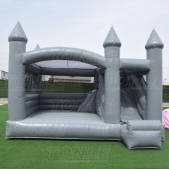 Customized macaron color wedding slide castle bounce house combination