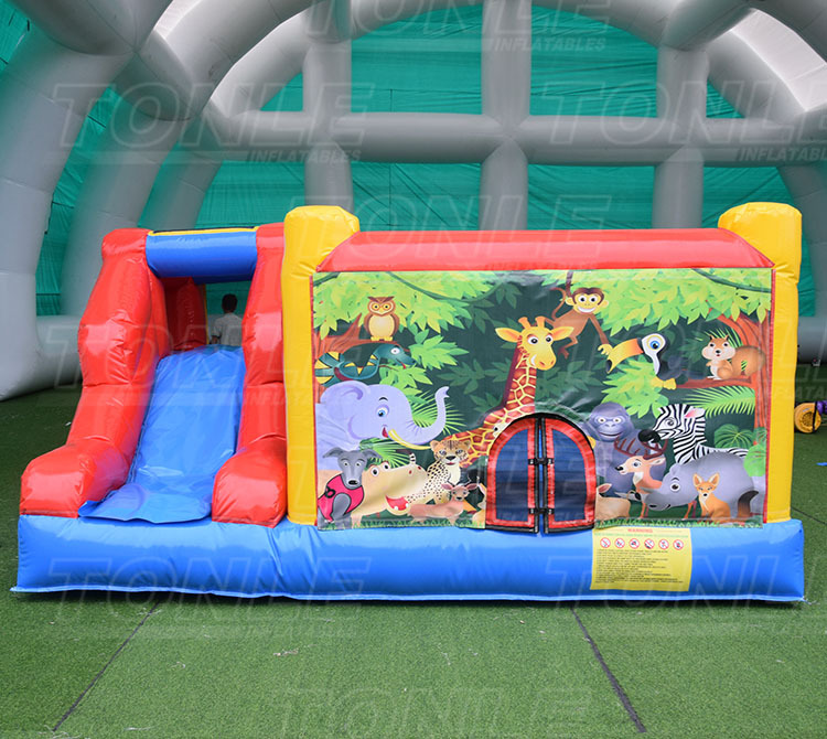 custom small inflatable commercial bouncy castle with slide for sale