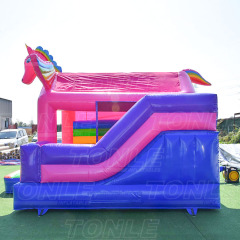 Customized unicorn castle slide inflatable boucer