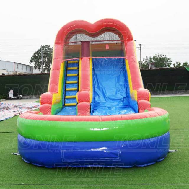 Custom inflatable water slide with pool for sale