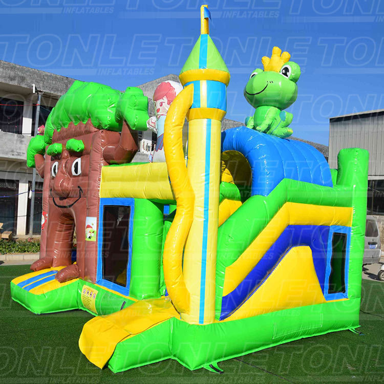 Fairy tale tree theme inflatable bounce house combo children's bouncy castle with slide